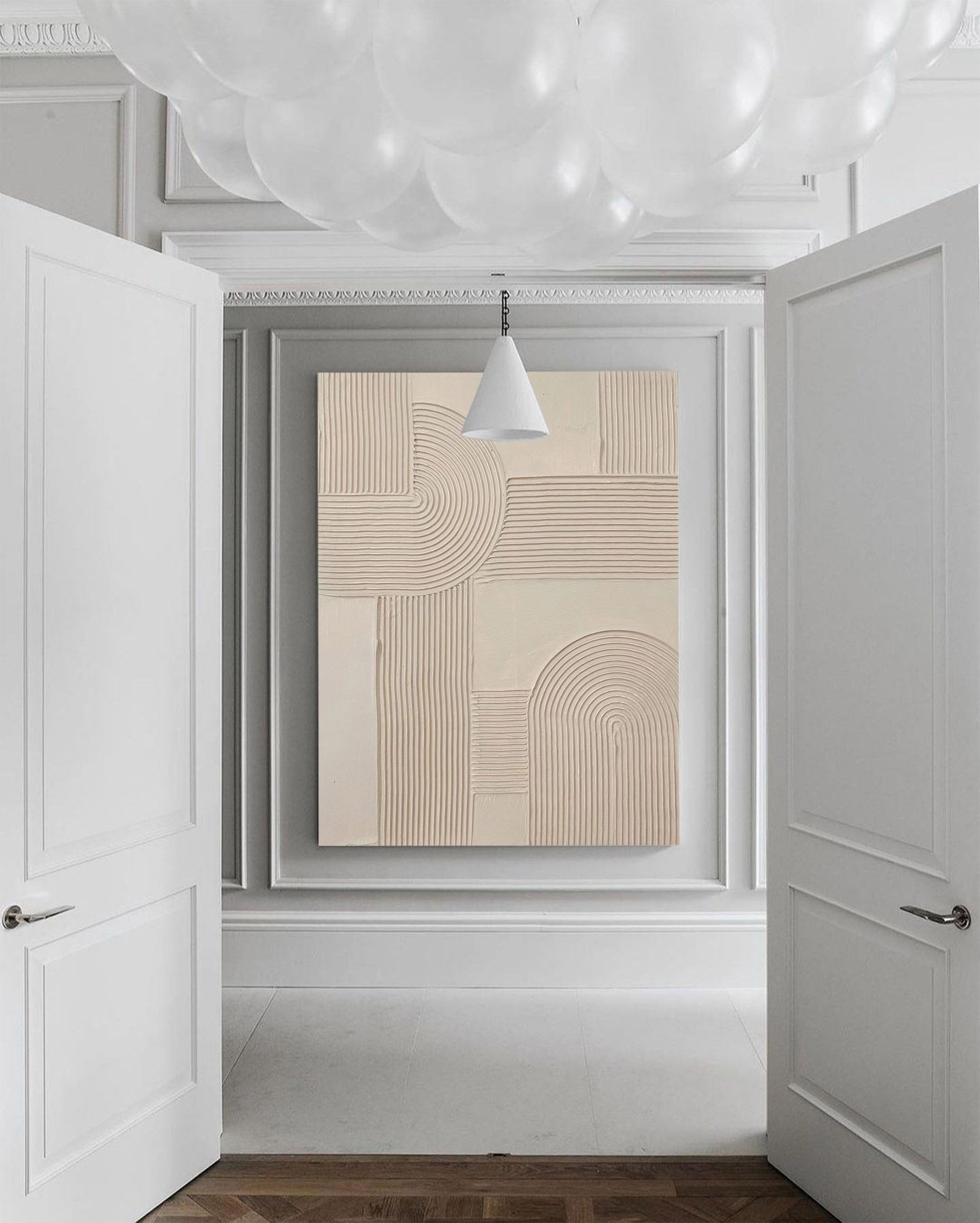 Beige Minimalist Abstract Painting