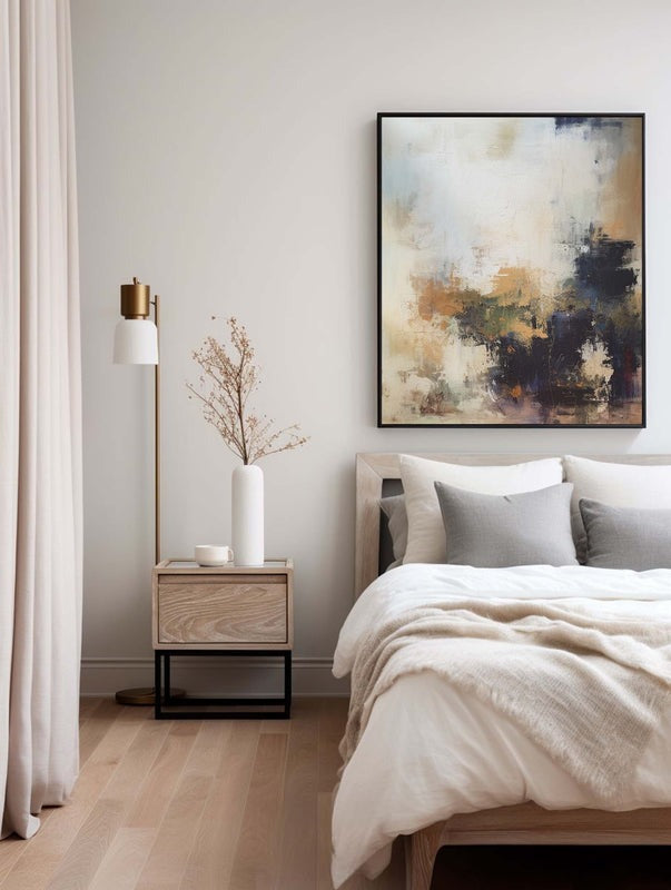 Abstract Golden Hour Forest Oil Painting