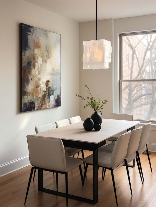 Beige Black Abstract Painting