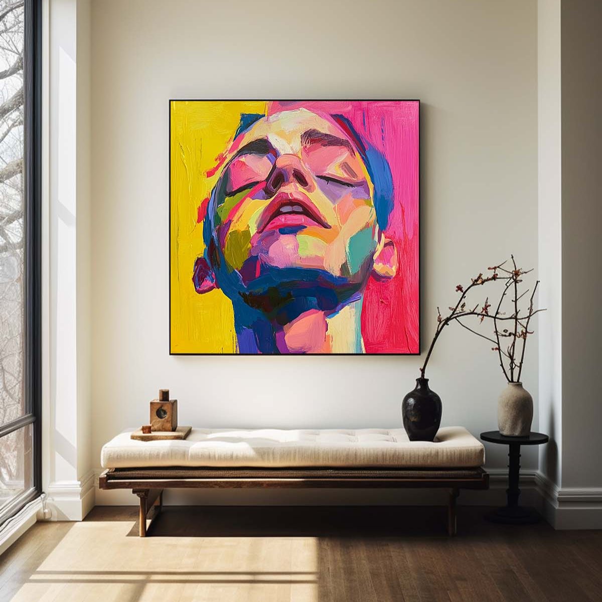 Vibrant Uptilted Portrait Canvas Wall Art