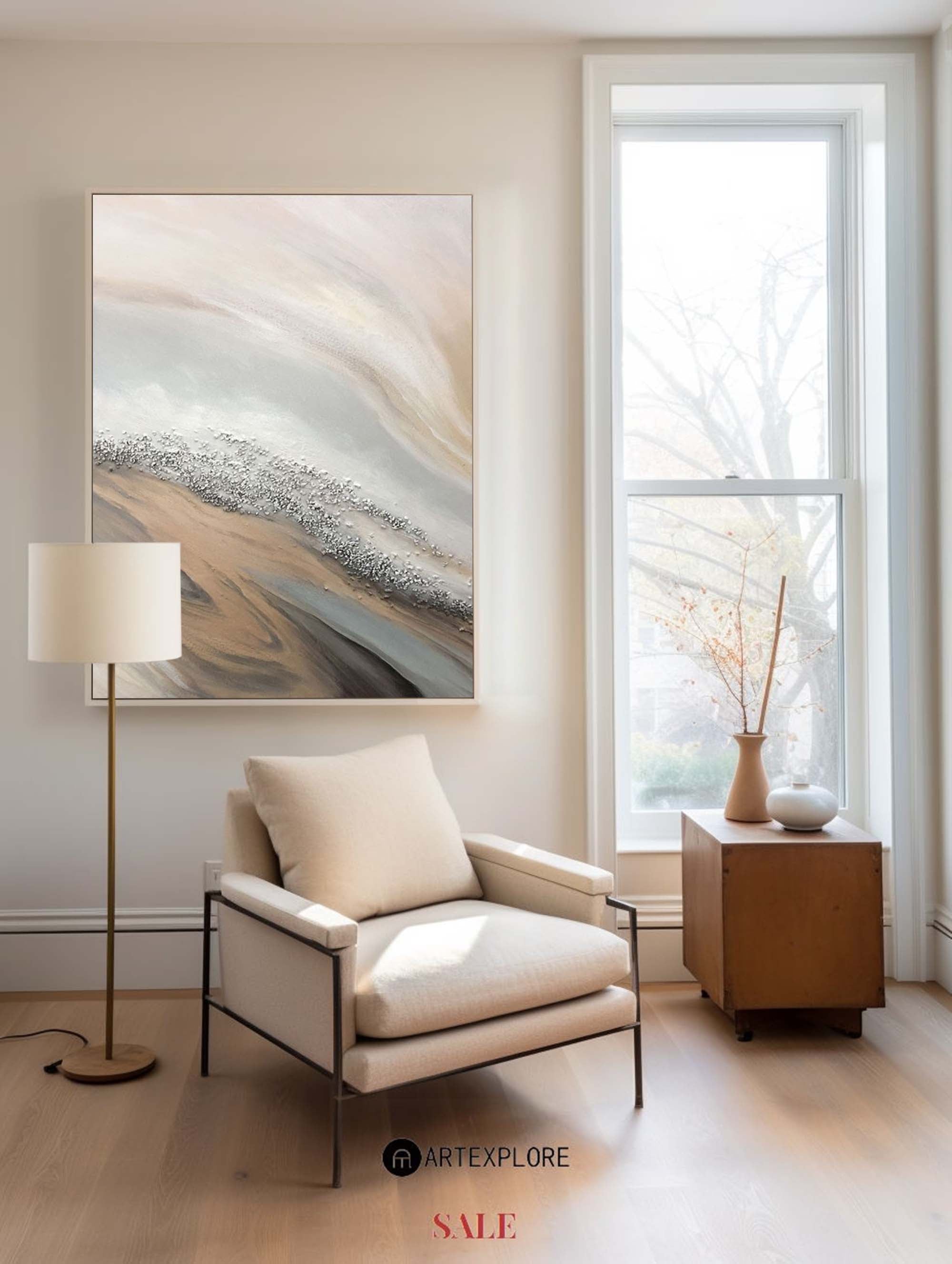Abstract Grey Painting ABAV156 - Neutralighting