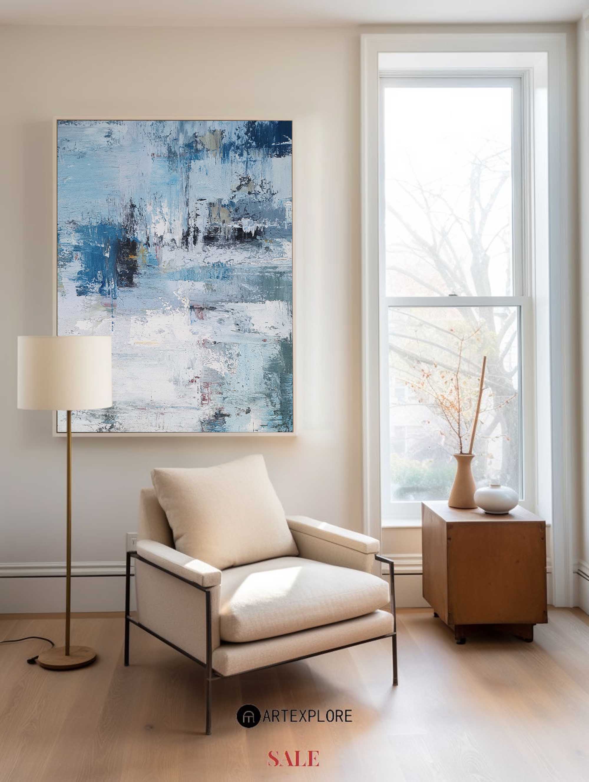 BLue Abstract Painting ABAV86 - Neutralighting