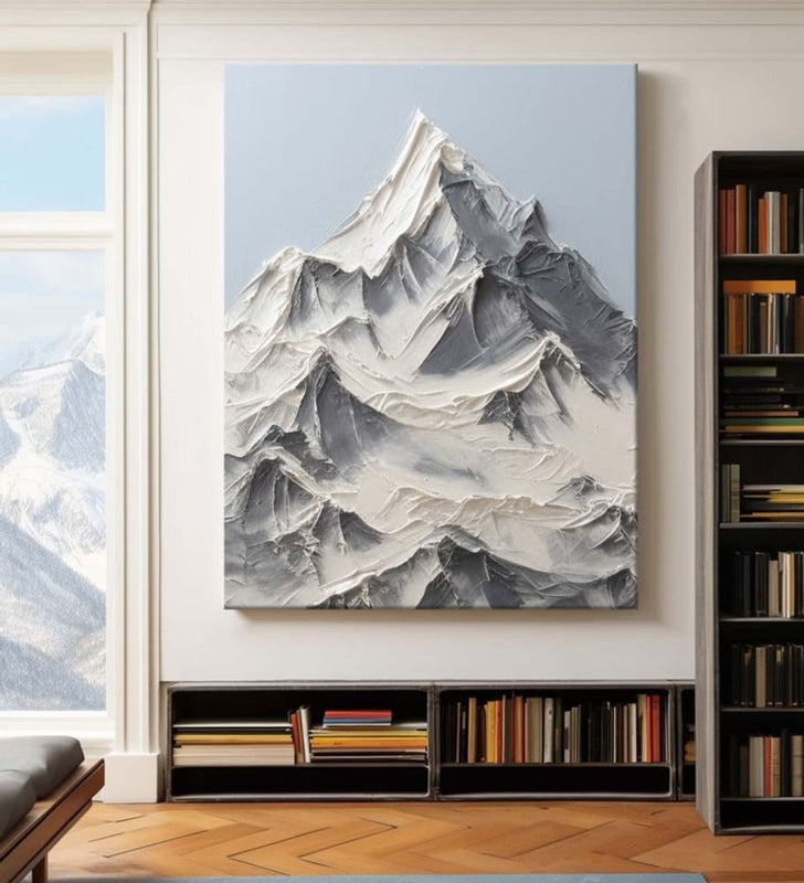 Snowy Alpine Mountain Art Painting
