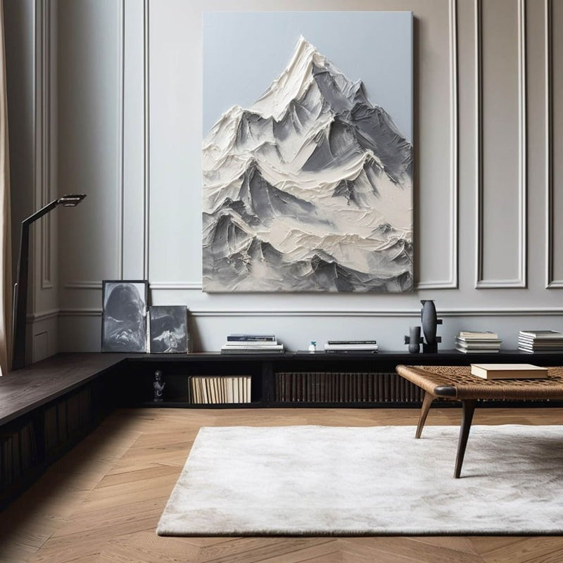 Snowy Alpine Mountain Art Painting