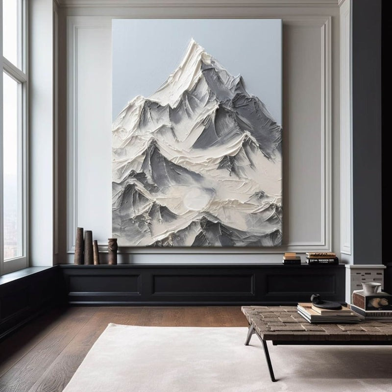 Snowy Alpine Mountain Art Painting
