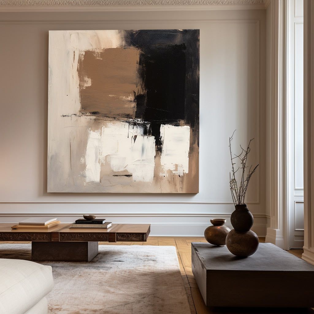 Brown Black Abstract Textured Painting