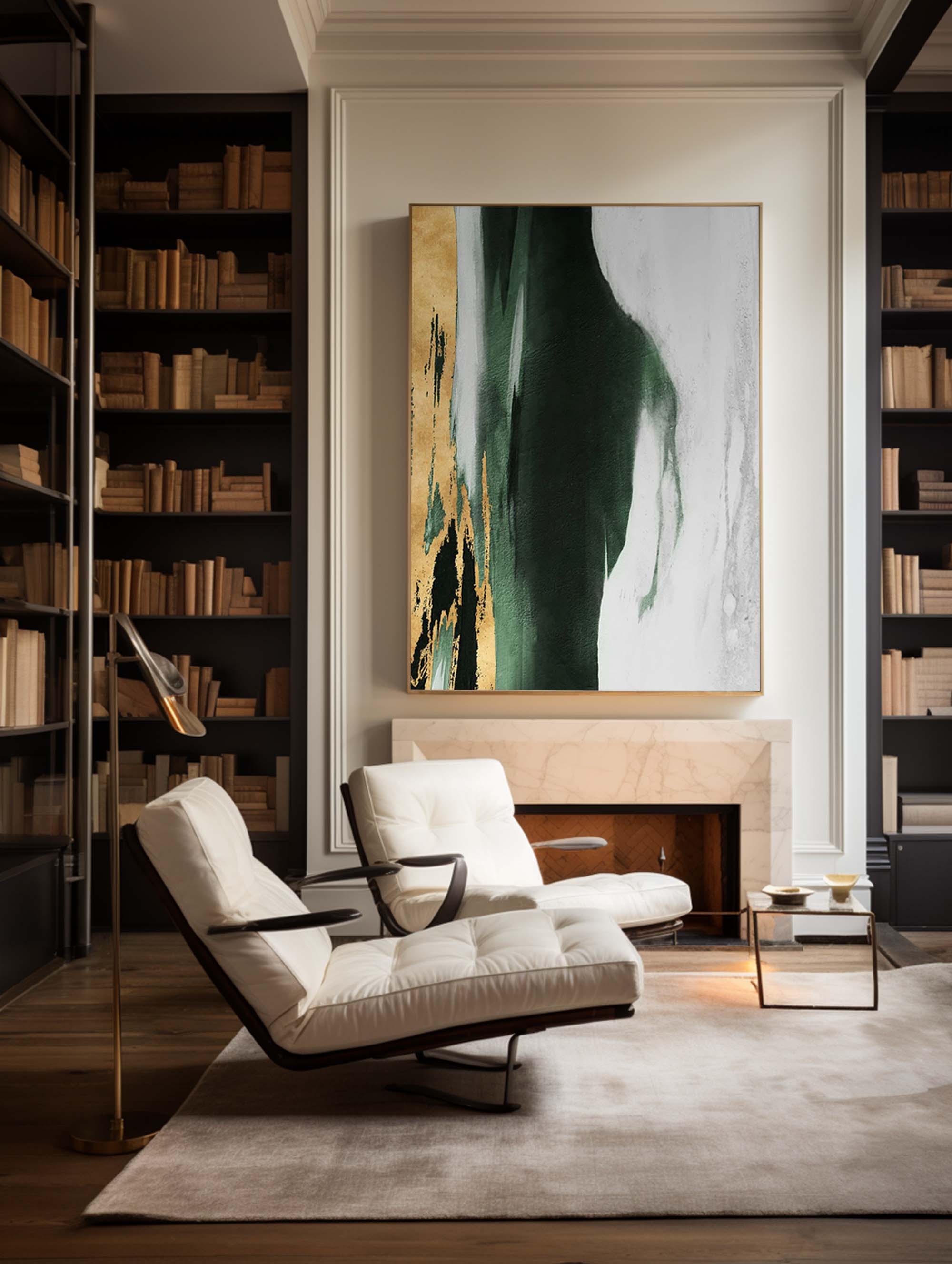 Green And Gold Abstract Painting