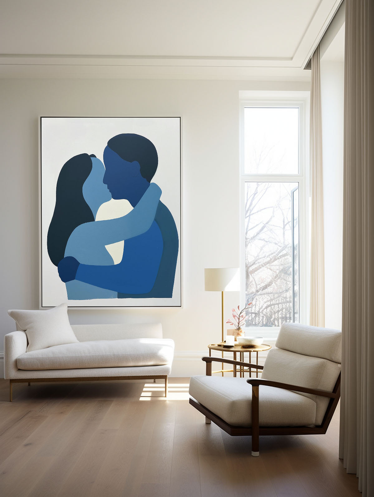 Almost a Kiss Couple Painting