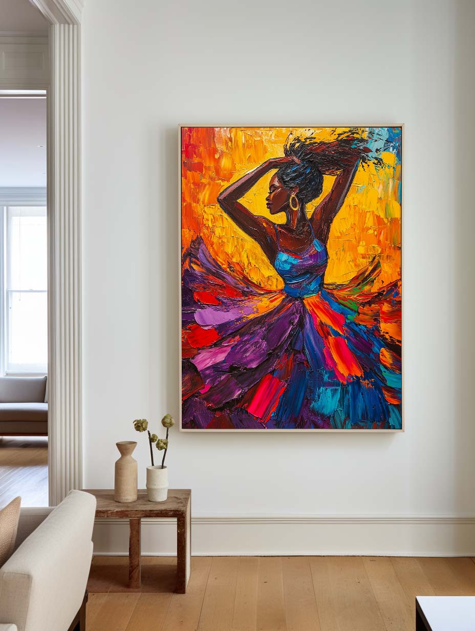 Colorful African Dancer Canvas Wall Art