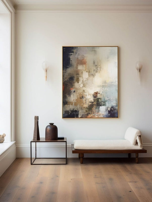 Beige Black Abstract Painting