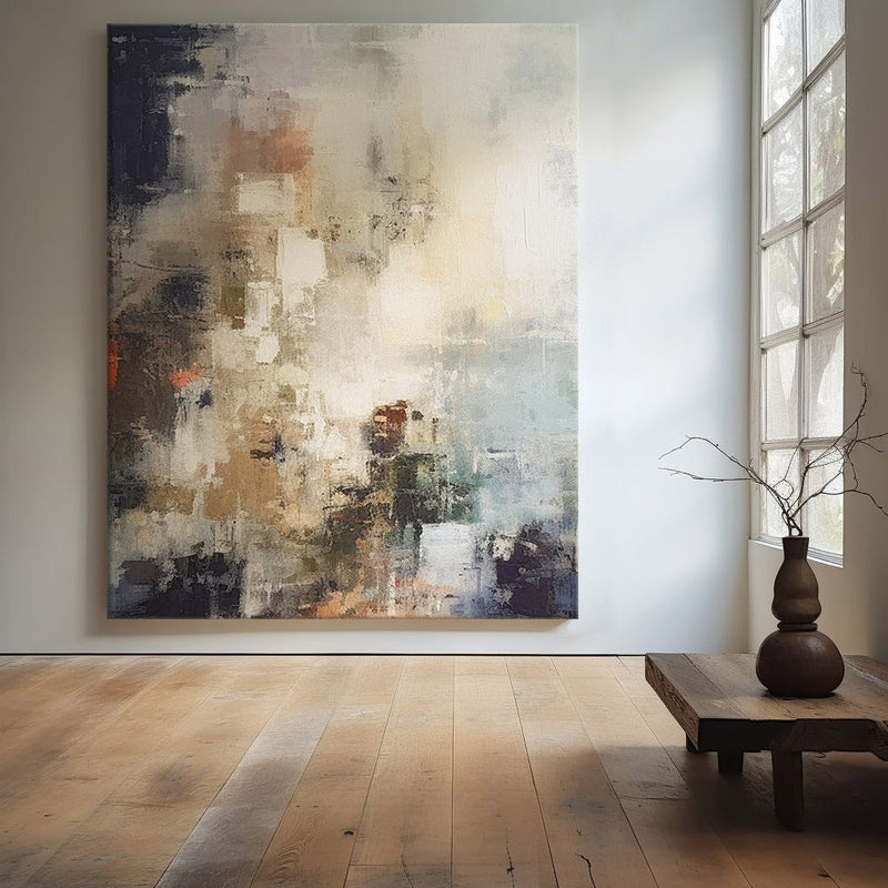 Beige Black Abstract Painting