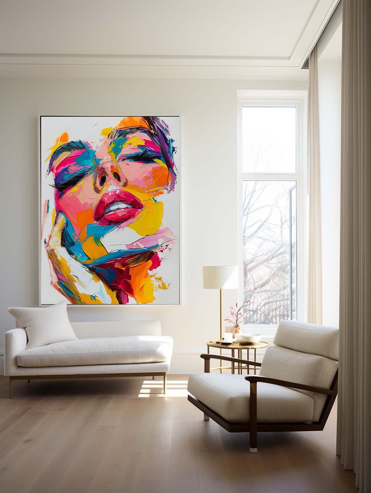 Colorful Female Portrait Abstract Painting