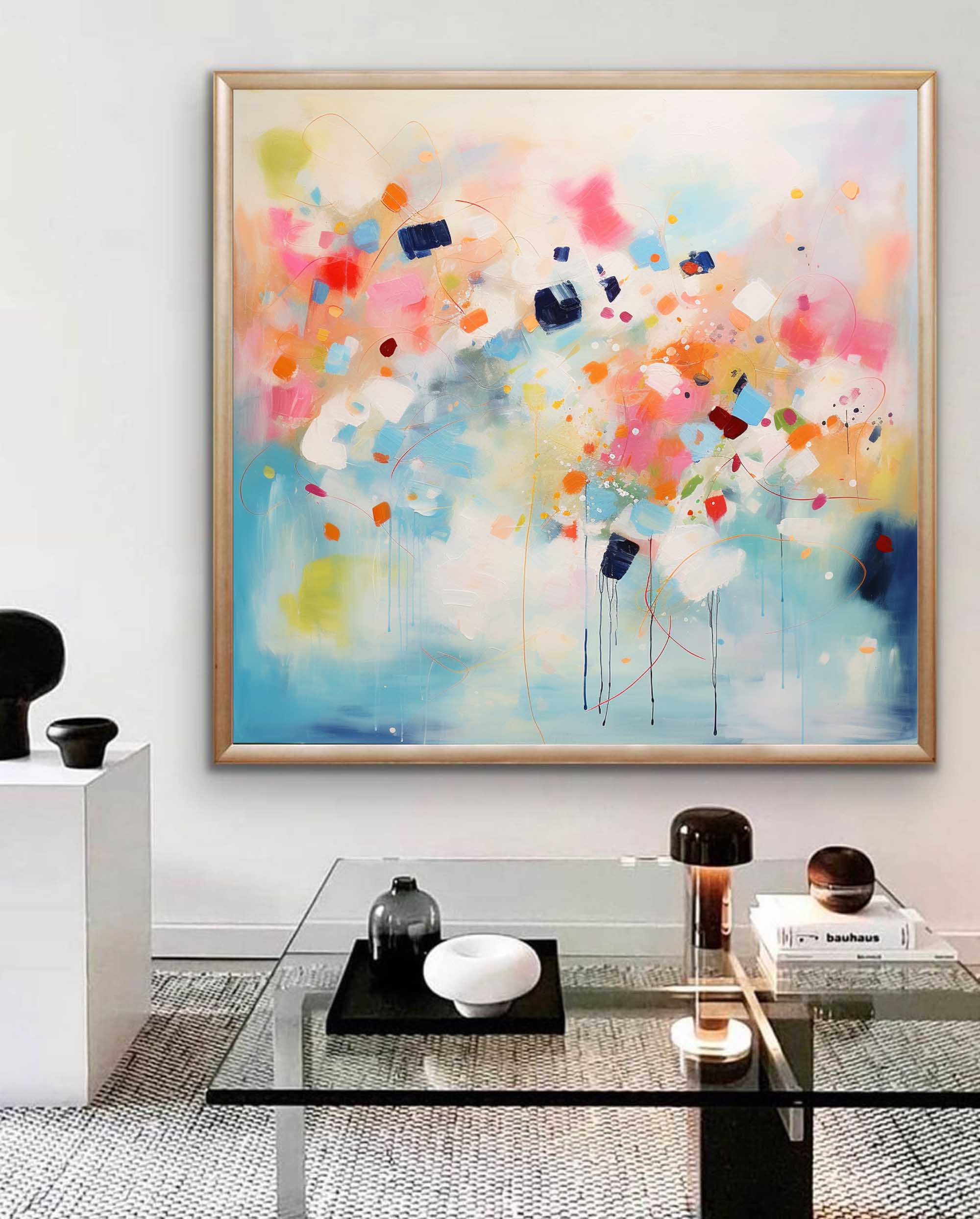Vibrant Abstract Colorful Oil Painting