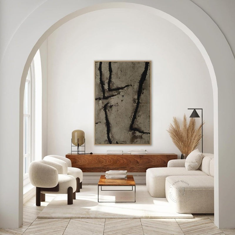 Wall Art Thick Black Abstract Line Abstract