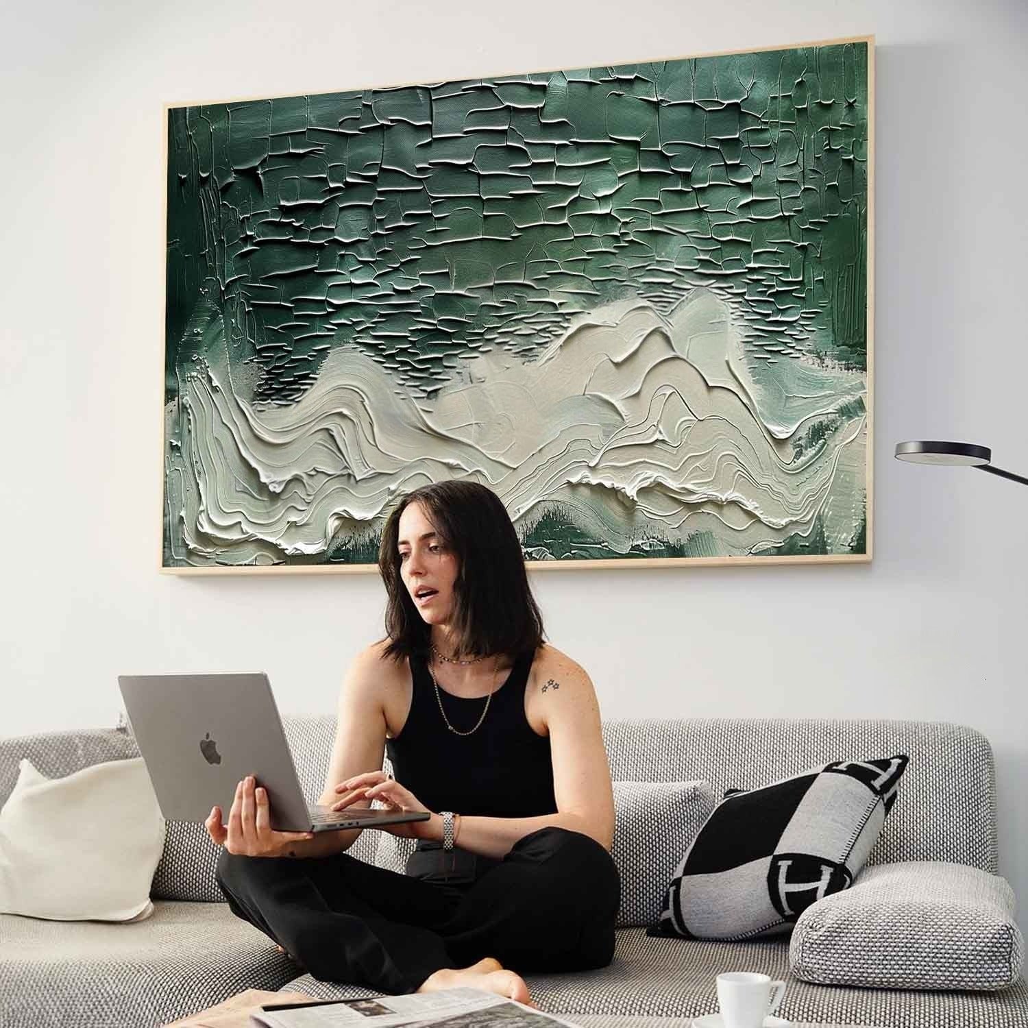 Wall Art Horizontal 3D Impasto Ocean Wave