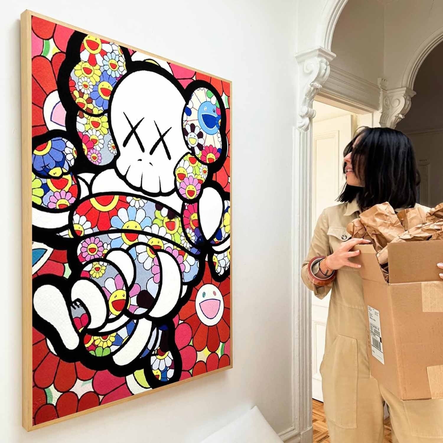 Wall Art Playful Textured KAWS