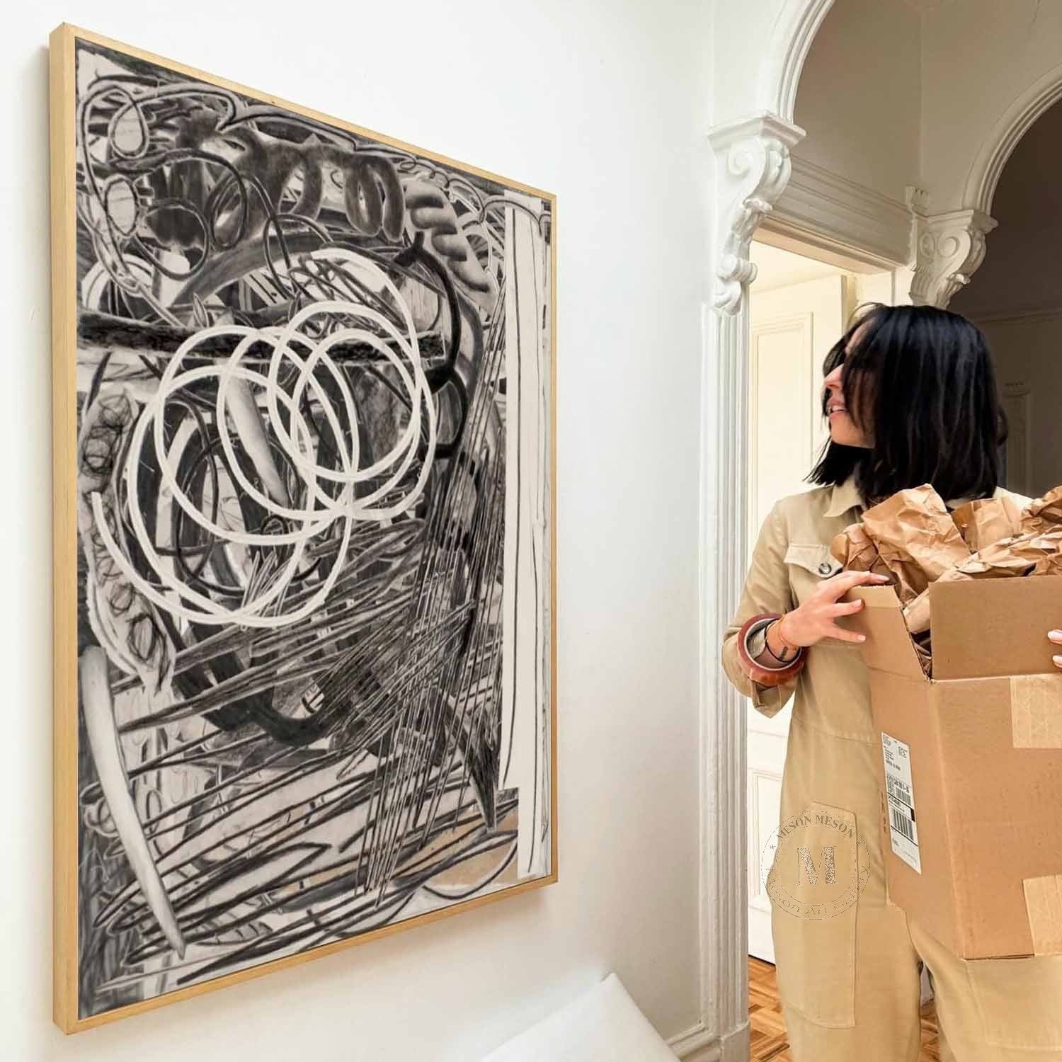 Wall Art Vertical Expressionist Painting