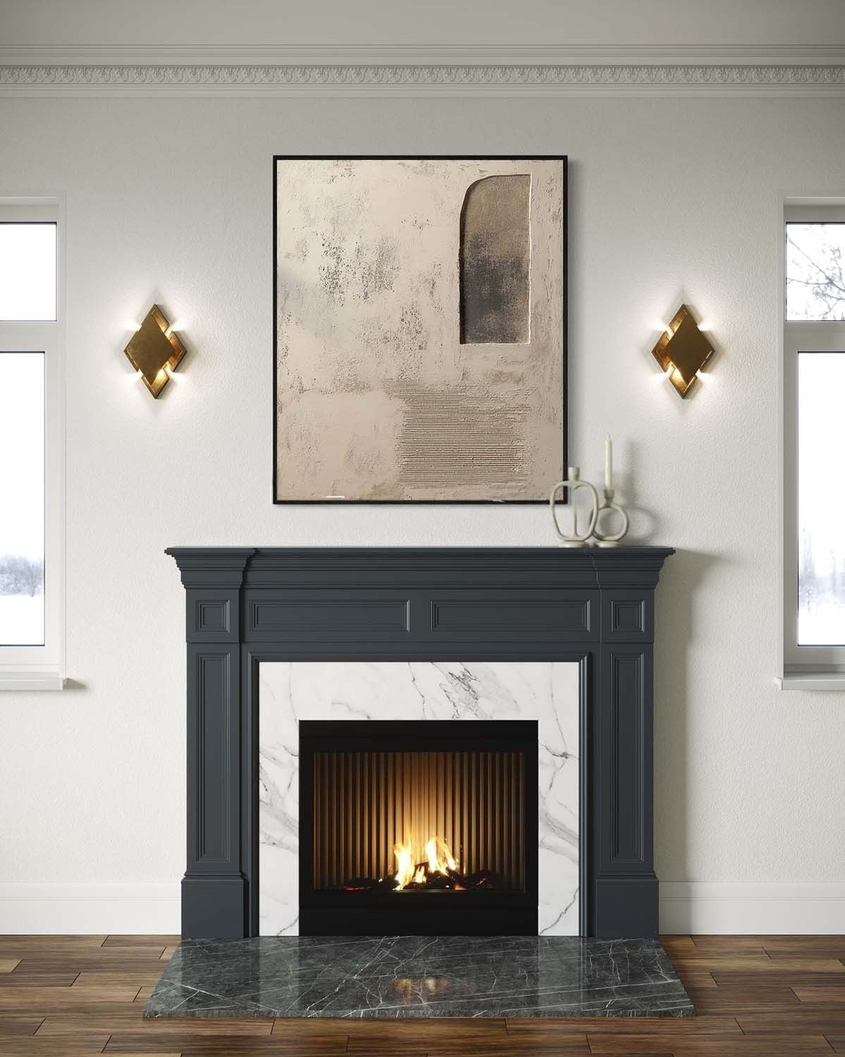 Wabi-Sabi Asymmetrical Abstract Painting