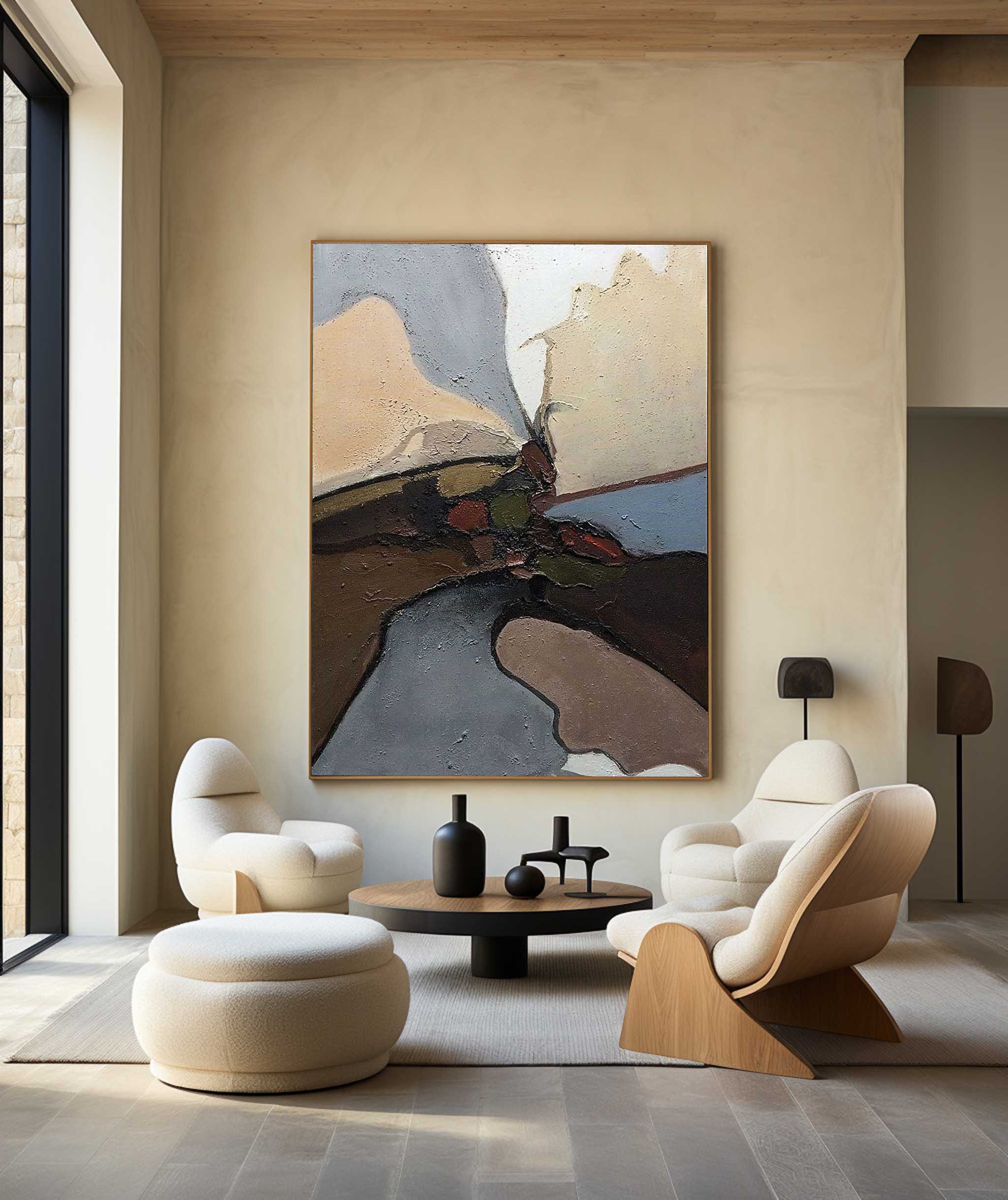 Earthy Organic Landscape Abstract Canvas Wall Art