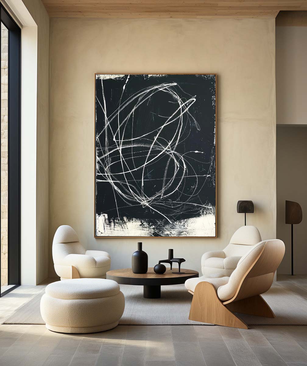 Black Abstract Painting ABAV523 - Neutralighting