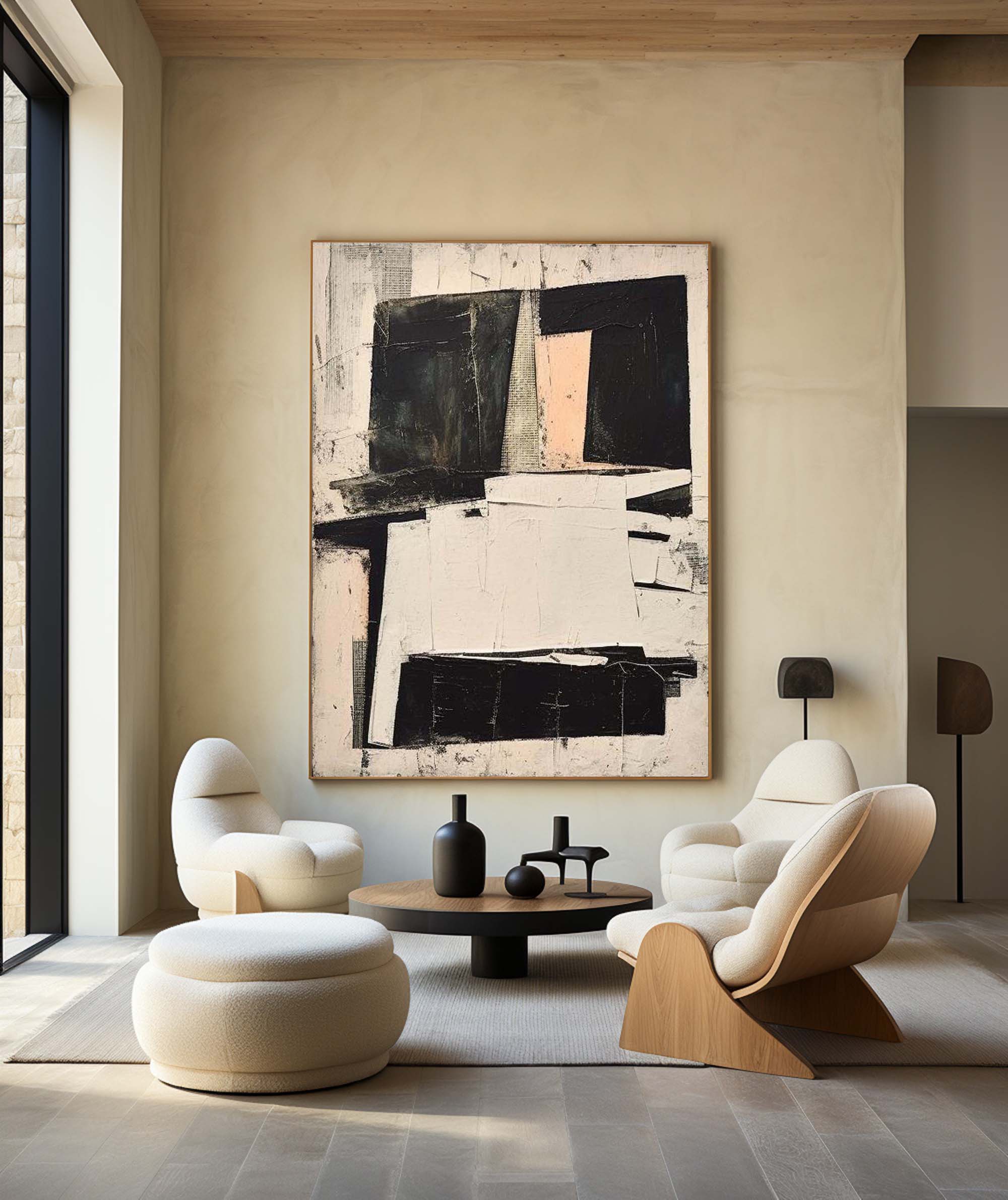 Vintage Block Abstract Canvas Wall Decor