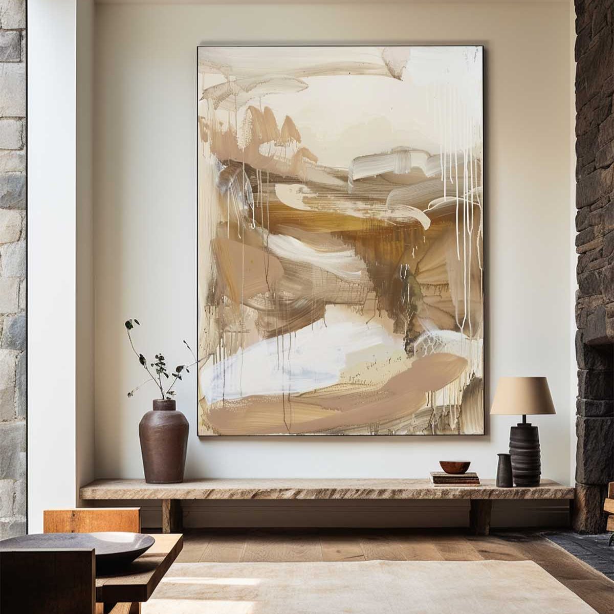 Warm Earth‑Tone Textured Canvas Painting