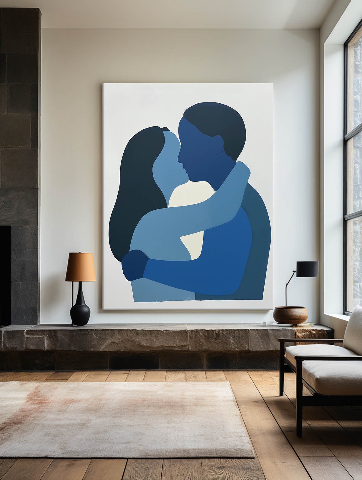 Almost a Kiss Couple Painting