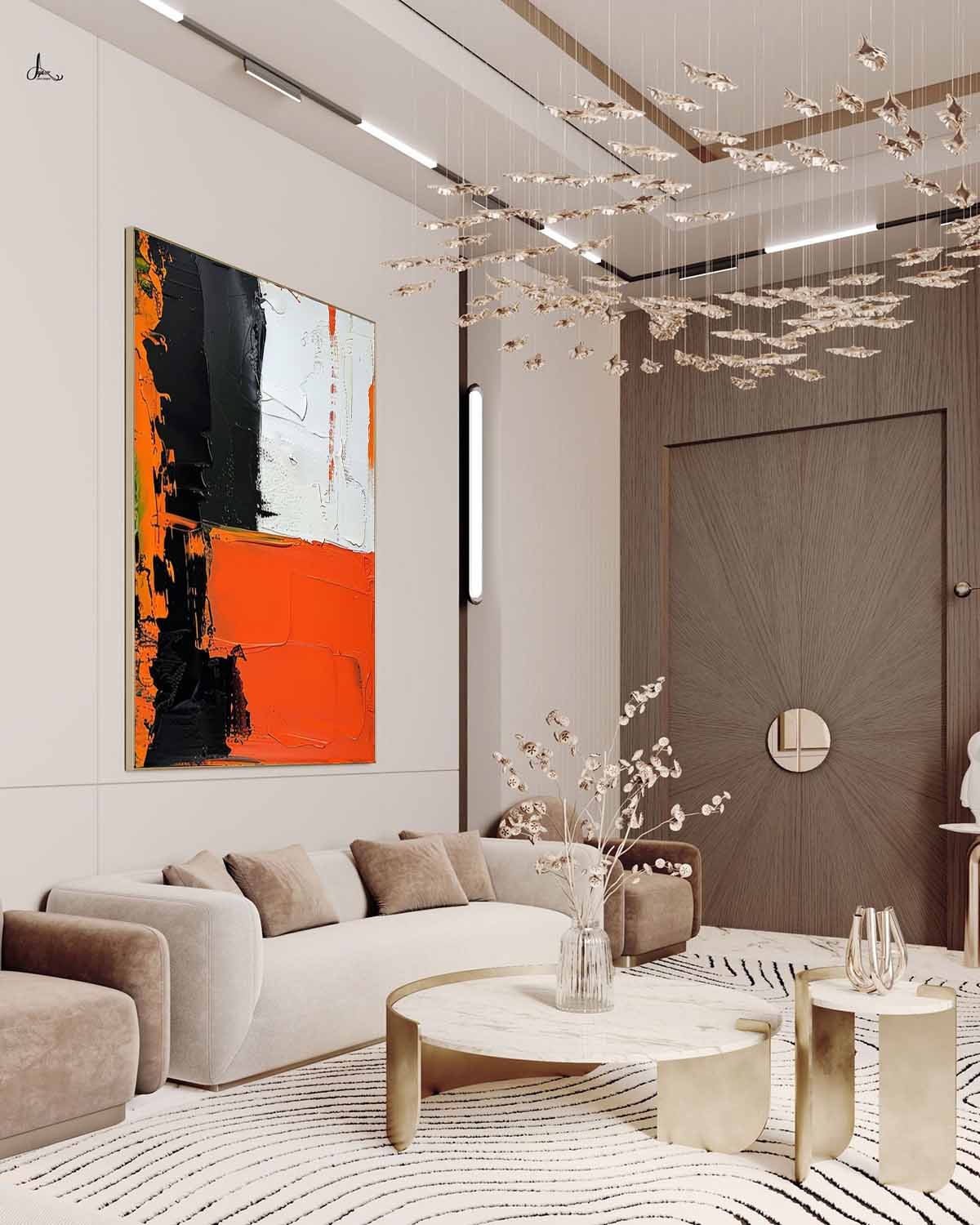 Wall Art Geometric Structure Abstract Block