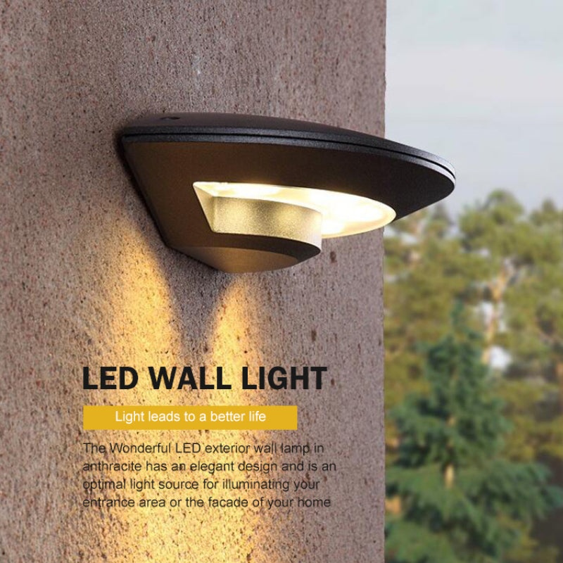 Ray Wall Lamp Flying Saucer, Metal LED, Black, Outdoor - Neutralighting