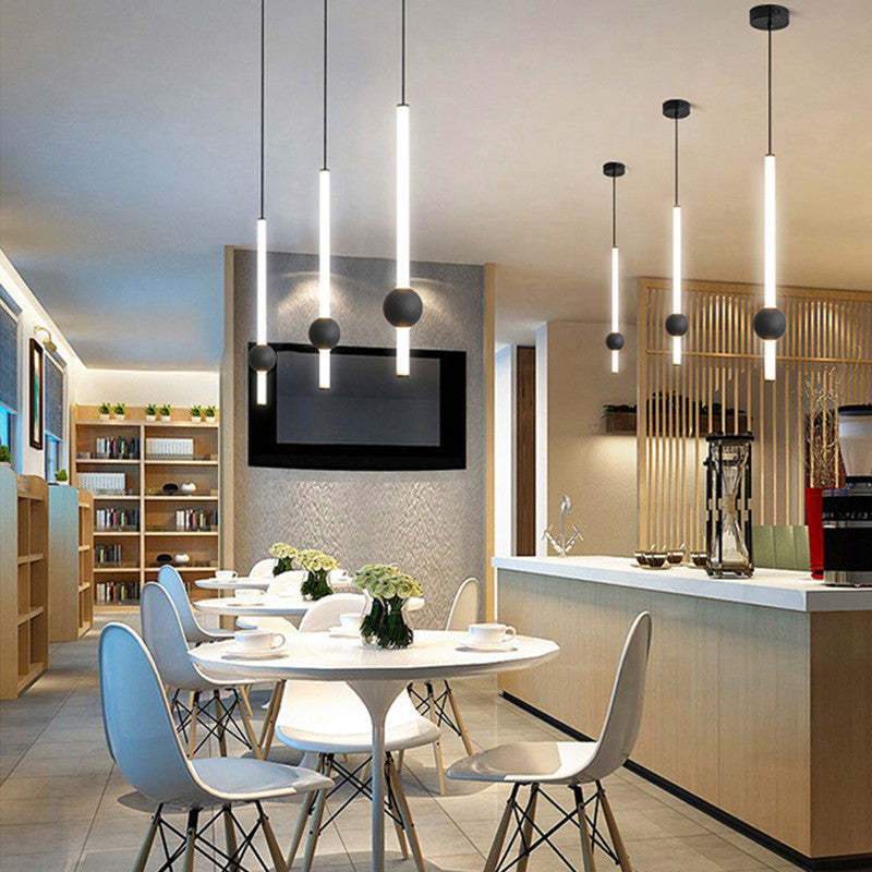 Arisha Minimalist Linear Globe Glass Pendant Light, Bedroom - Neutralighting