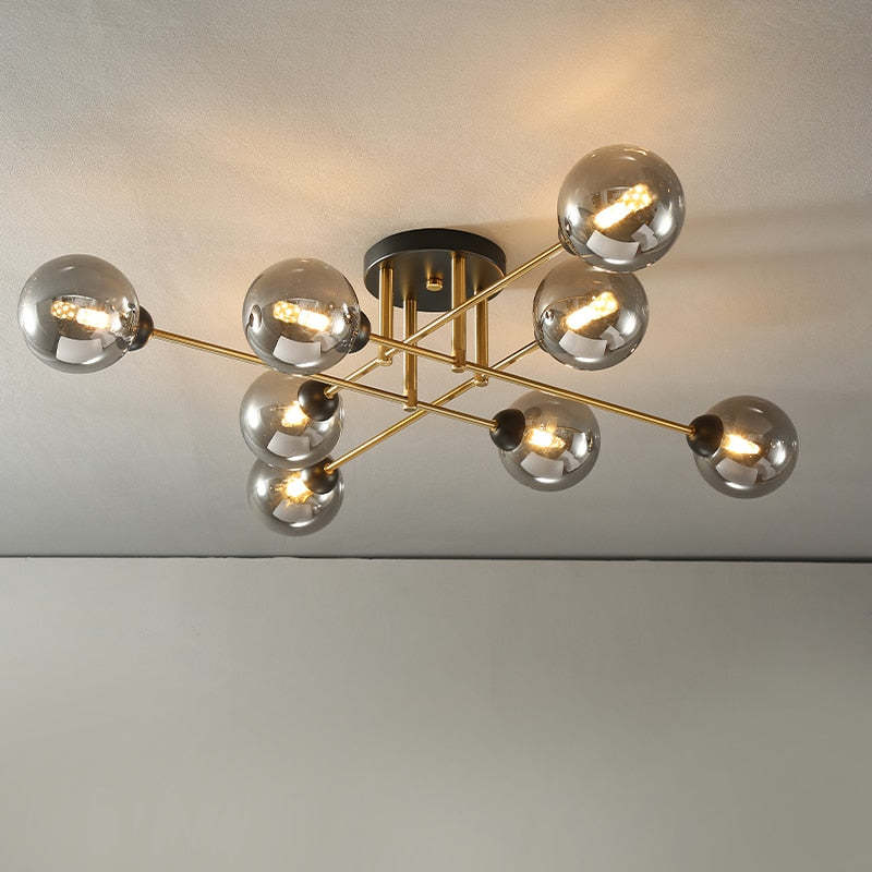 Valentina Industrial Glass Globe Chandelier LED, 6 Style - Neutralighting
