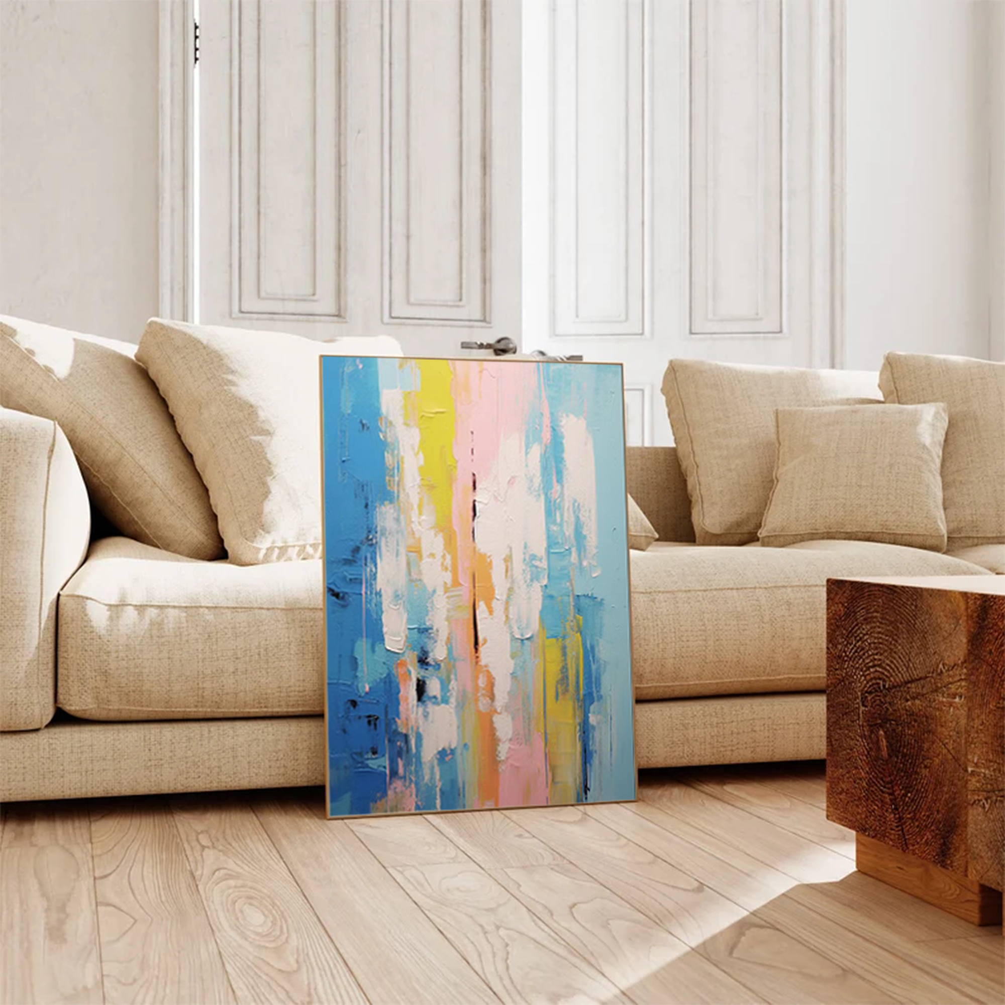 Abstract Canvas Art AB036 - Neutralighting