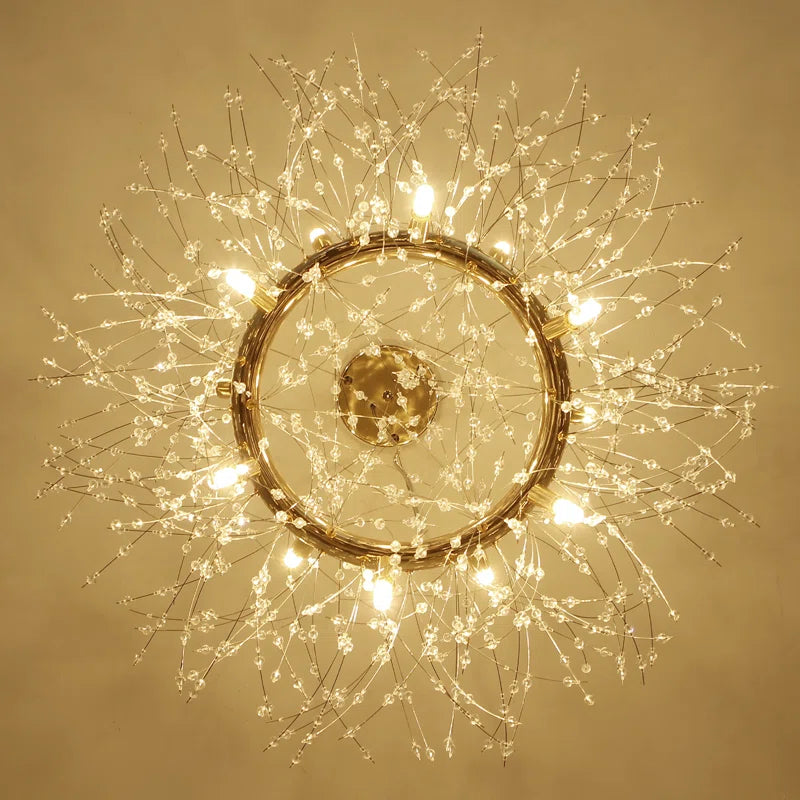 Arisha Modern Dandelion LED Pendant Light GoldCrystal Bedroom/Living Room - Neutralighting