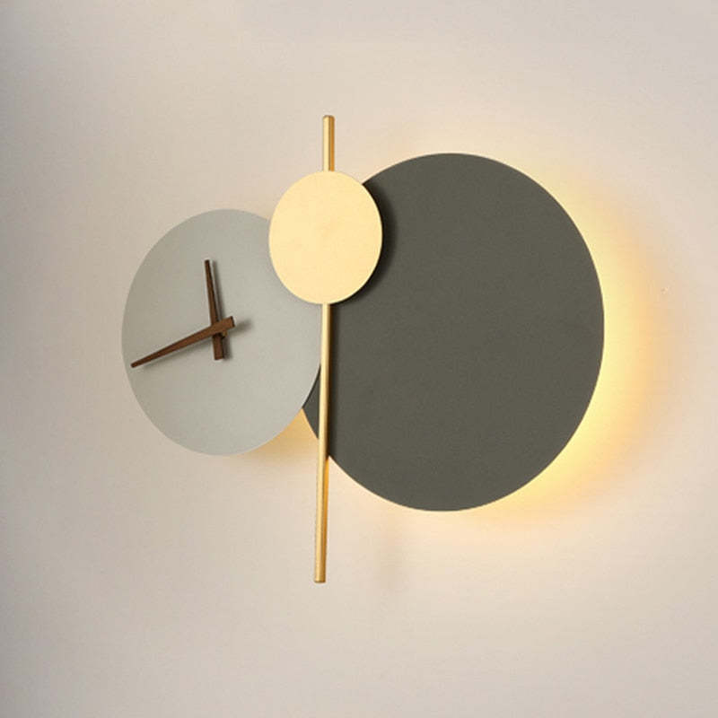 Arisha Modern Clock Metal Painted Wall Light LED Light Bedroom - Neutralighting