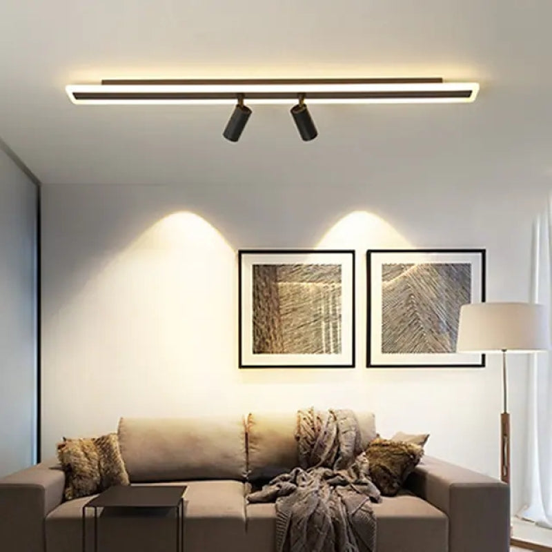 Aim Minimalist Double-linear Ceiling Light Spotlight, Black - Neutralighting