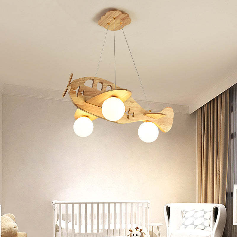 Arisha Vintage Airplane Shape Pendant Light, Wood - Neutralighting