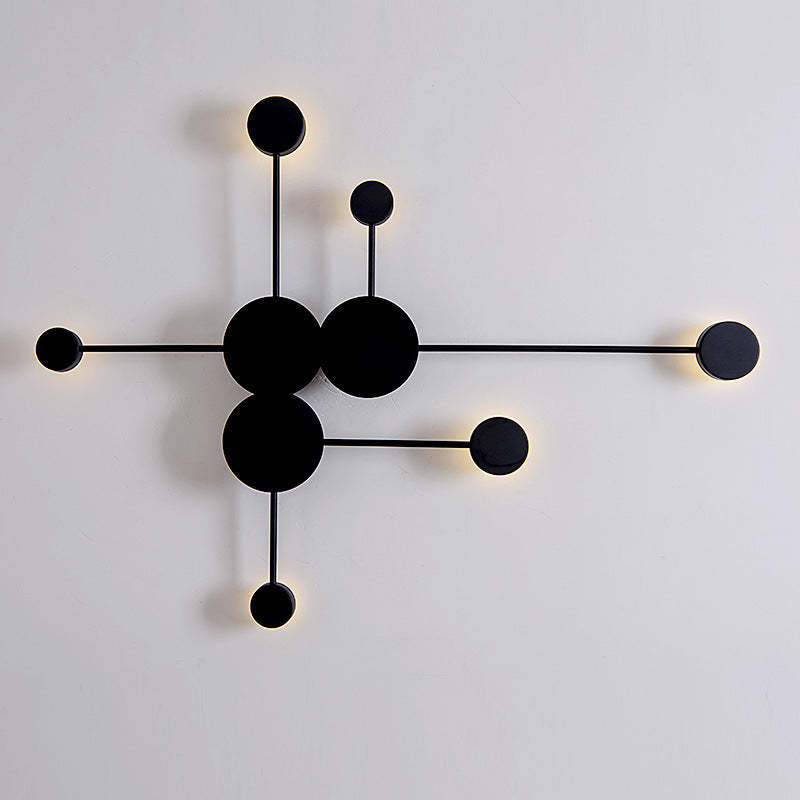 Arisha Modern Nordic Chessboard Metal Wall Lamp, Black - Neutralighting