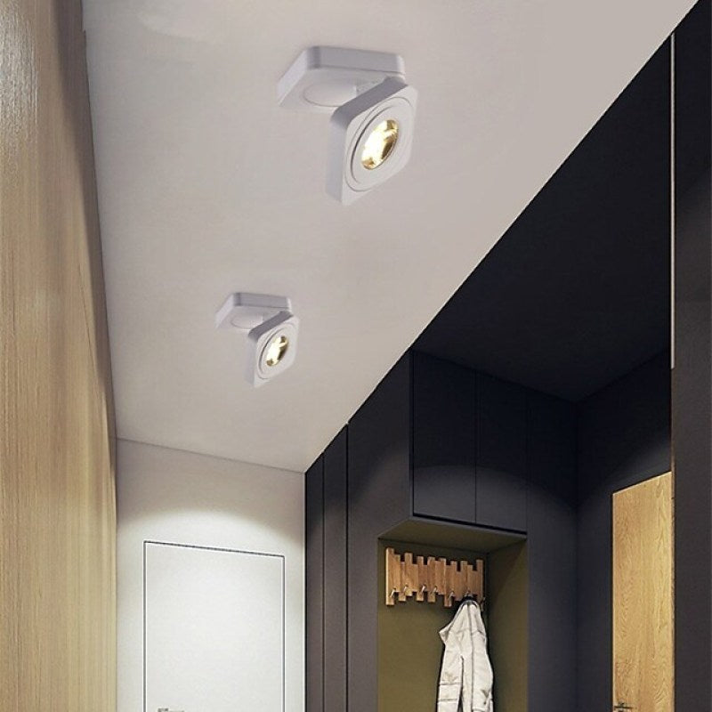 Arisha Modern Adjustable Square Ceiling Light Spotlight, Black/White - Neutralighting