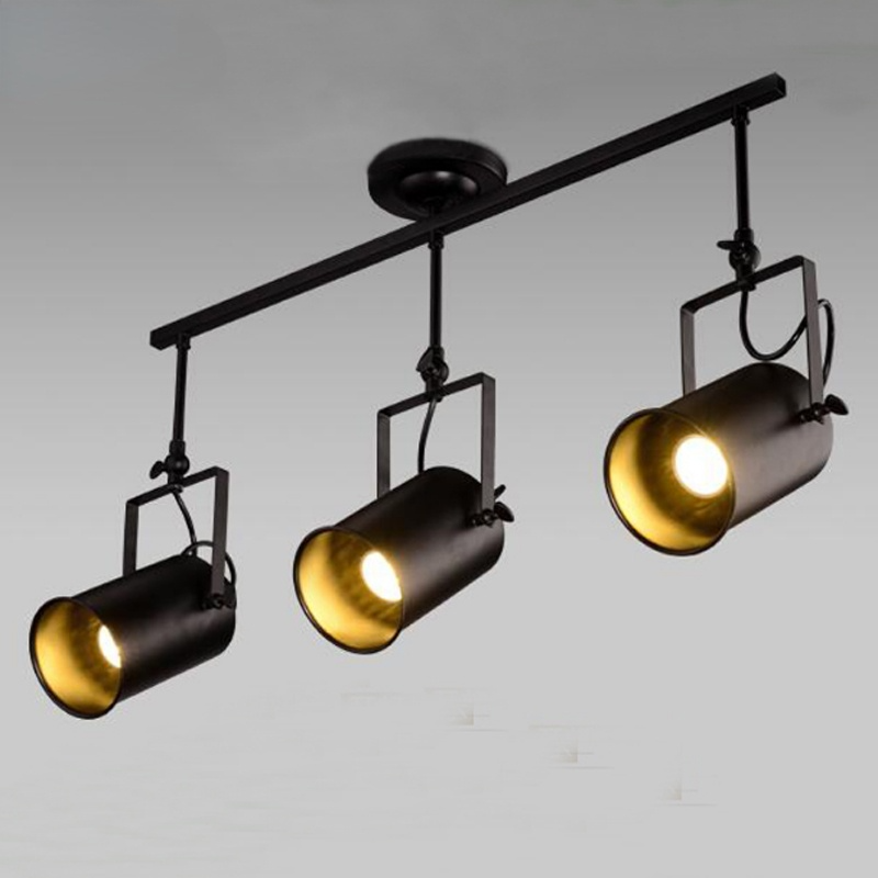 Silva Vintage Adjustable Semi-Flush Mount Ceiling Light, Black - Neutralighting