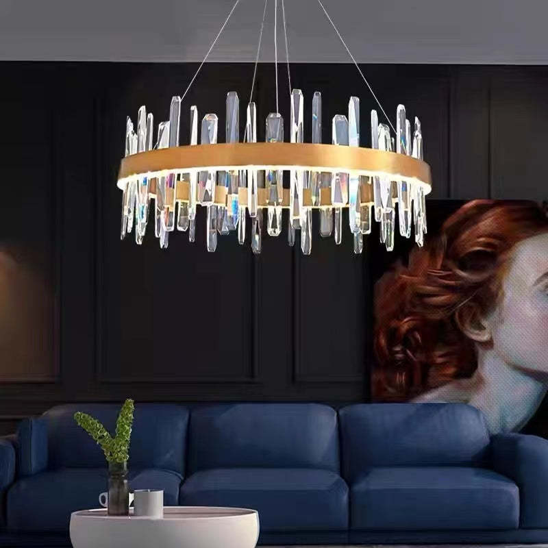 Kristy Modern Crystal Ring Chandelier Black&Gold - Neutralighting