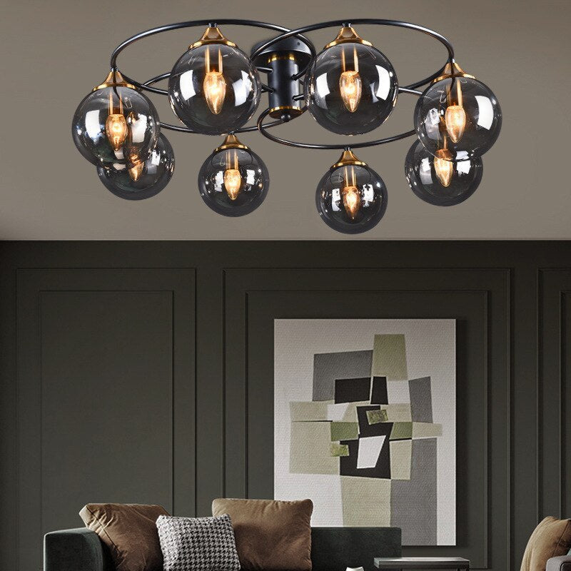 Valentina Nordic Bubble Glass Ceiling Light, Gray/Amber - Neutralighting