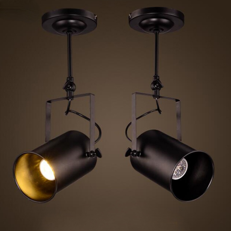 Silva Vintage Adjustable Semi-Flush Mount Ceiling Light, Black - Neutralighting