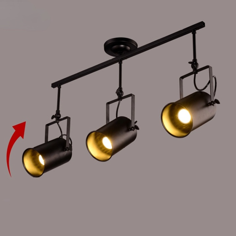 Silva Vintage Adjustable Semi-Flush Mount Ceiling Light, Black - Neutralighting