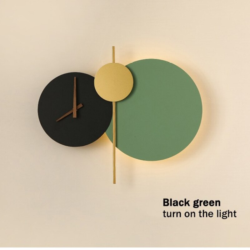 Arisha Modern Clock Metal Painted Wall Light LED Light Bedroom - Neutralighting