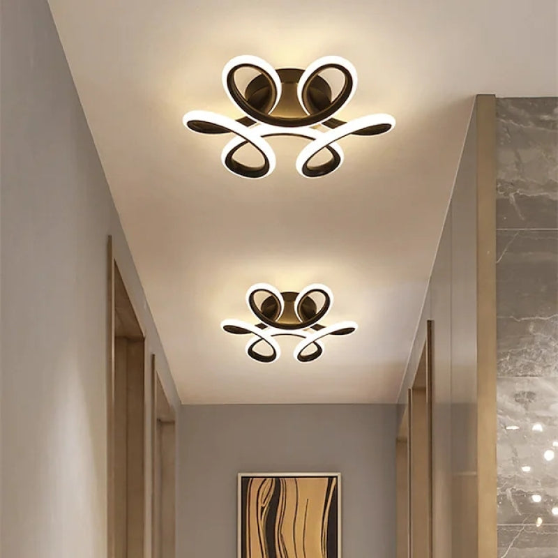 Fael Modern Flower Shape Metal Ceiling Light, Black/White, Hallway - Neutralighting