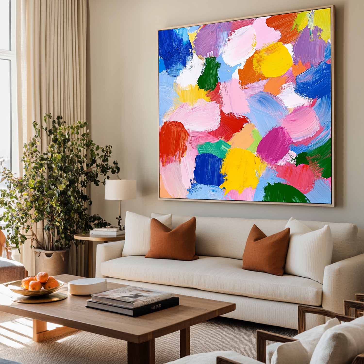Bright Abstract Expression Canvas Wall Art