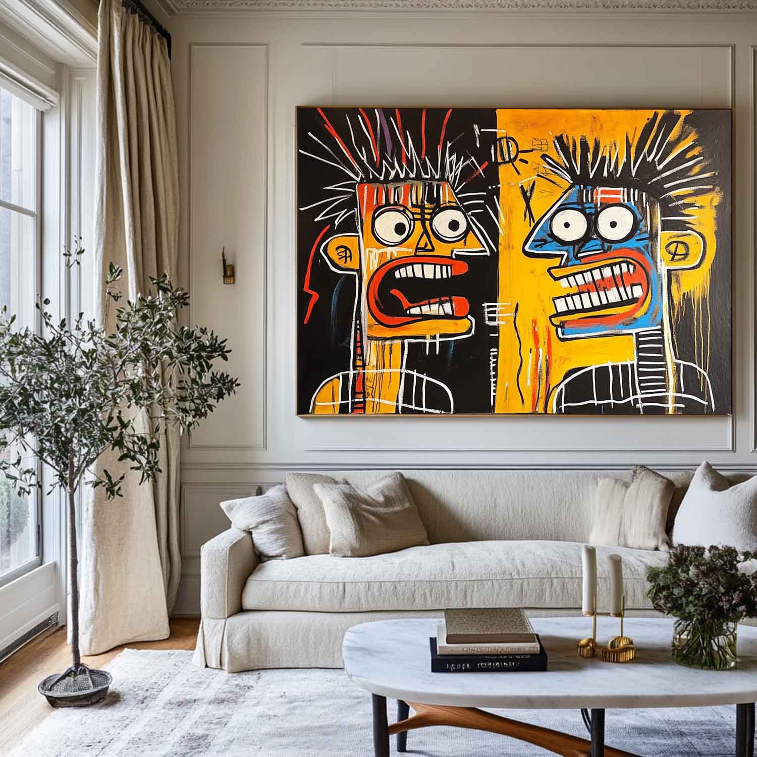 Bold Graffiti Portrait Canvas Wall Art