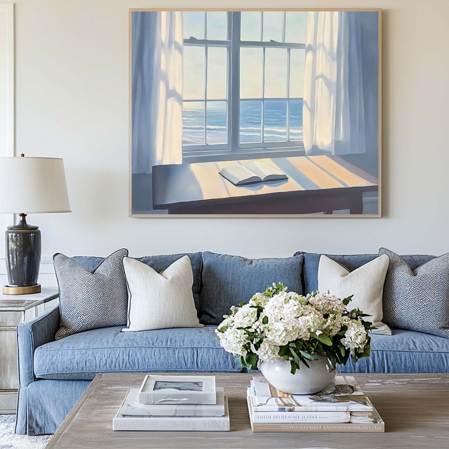 Coastal Window Book Canvas Wall Art