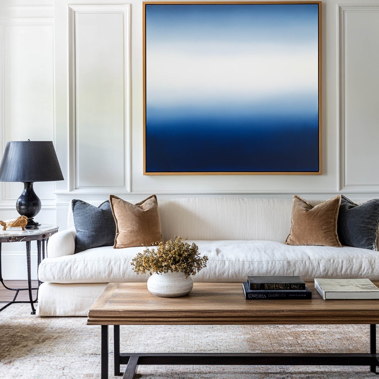 Maren Deep Blue Horizon Canvas Print