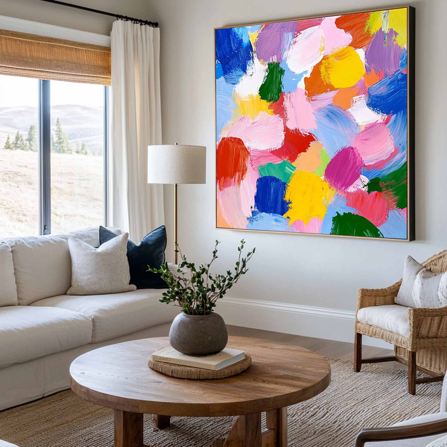 Bright Abstract Expression Canvas Wall Art